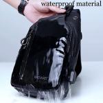 Borstzak, sling bag voor heren, kleine schoudertas, outdoor, waterdicht, casual herentas, lichte riemtas voor werk, reizen, wandelen, dagelijks gebruik enz., donkergrijs, Eenvoudig