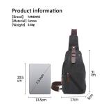 FANDARE Sling Bag met hoofdtelefoonopening voor studenten, party, outdoor, multifunctionele schoudertas voor dames en heren, slijtvast canvas, zwart, Casual