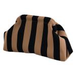Zomerse strandclutch voor dames, gebreid, gestreept, contrasterende kleur, kleine clutch, geweven tas voor zomerstranden, winkelen, reizen, zwart/goud.