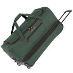 travelite 2-wiel trolley reistas mt. L met expansievouw, bagage serie Basics: zachte bagage reistas met wielen met extra volume, 096276, groen/oranje, reistas met wieltjes