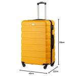 COOLIFE Harde koffer trolley rolkoffer reiskoffer ardschaal Boardcase handbagage met TSA-slot en 4 wielen, citroengeel, Premium koffer