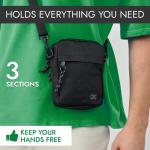 Crossbody tas voor mobiele telefoon, waterdichte borsttas met ritssluiting, kleine schoudertas voor heren, anti-diefstal schoudertas, voor dagelijks gebruik, reizen, enz, zwart, He