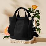 Canvas handtas, tas voor dames, schoudertas, draagtas, shopper met ritssluiting voor dagelijks gebruik, school, winkelen, werk, reizen, Large