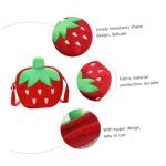 COLLBATH Kindertas Schattige Portemonnee Aardbei Portemonnee Kinderen Aardbei Tas Aardbei Portemonnee Tas Tas Case Kleine Portemonnee Make-up Tas Hoofdtelefoon Cartoon Baby Stof