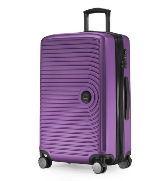 HAUPTSTADTKOFFER Midden grote harde koffer, TSA, 4 wielen, check-in bagage met 8 cm volumevergroting, 77 cm, 130 liter, grafiet, aubergine, koffer