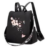 Rugzak Vrouwen Meisjes Nylon Kleine Handtas Casual Lichtgewicht Sterke Multifunctionele Rugzak voor School Kantoor Reizen Wandelen Camping, Zwart-125