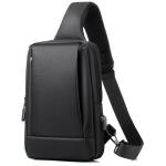 Schoudertas, borsttas, lichte sling bag, crossbody schoudertas, outdoor, waterdicht, casual, voor heren, wandelen, fietsen, zwart