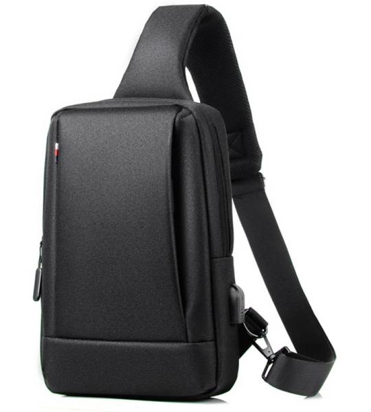 Schoudertas, borsttas, lichte sling bag, crossbody schoudertas, outdoor, waterdicht, casual, voor heren, wandelen, fietsen, zwart