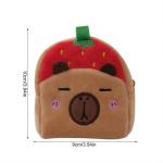Kinder-Geldbörse, Capybara-Thema, Cartoon-Geldbörse, interaktives Haustierspielzeug und Crossbody-Kindergeldbörse, Kleinkind-Geldbörse, Rot/Ausflug, einfarbig (Getaway Solids),