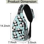 Pandabär-Schultertasche für Herren, Damen, Kinder, Jungen, Mädchen, niedlicher Pand-Sling-Rucksack, Umhängetasche, lässige Schultertasche, Brusttaschen für Sport, Wandern, Re