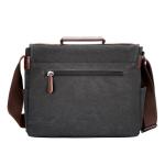 Messenger Bag Canvas, Laptoptas voor heren, zwart, retro, casual, voor werk, strand, reizen, school, winkelen, Zwart-702, L, onbezorgd