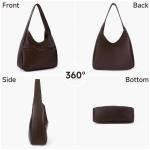 Schoudertas, vintage leren tas, retro schoudertas, onderarmtas, draagtas, vintage, grote capaciteit met magnetische gesp, Hobo boodschappentas, bruin