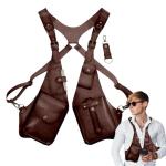 Gkumgwo Anti-Diebstahl-Geschirr aus Leder – verstellbares Geschirr, Geldbörse, mittelalterliches Retro, Handy-Tasche für Männer und Frauen, verstellbarer PU-Lederriemen, Brief