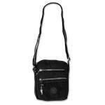 imppac DrachenLeder OTJ215S Schoudertas voor dames en heren, zwart nylon, 15 x 8 x 18 cm
