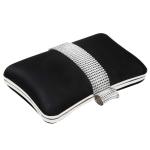 Schoudertas voor dames, clutch, designer schoudertas, kleine glitter schoudertas voor bruiloft, vrije tijd, party, zwart, Large