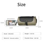 Schoudertas voor heren, messenger bag, retro, waterdicht, diefstalbeveiliging, licht, trekking, reizen, outdoor, fietsen, echt leer, Groen, Large