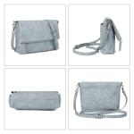 Schoudertas voor dames, schoudertas met ritssluiting, crossbody tas, leren handtas, klein, dagrugzak, lichtblauw, Convertible