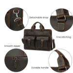 NGYYIO Umhängetaschen für Herren Vintage Herrenkuh Echtes Leder Aktentasche Crazy Horse Leder Messenger Bag Männliche Laptoptasche Männer Geschäfts-Reisetasche(B)