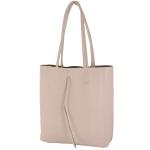 - T253 - Ital. Handtas met binnenzak van leer, Rosabeige, Medium