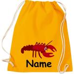 ShirtInStyle Turnbeutel, Tiere Hummer mit Wunschnamen, Kinder, Stoffbeutel, Kinderrucksack, Jute, Gymsack,