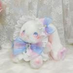 MUMAMCY Umhängetasche, Cartoon Plüsch Kaninchen Mädchen Brieftaschen, Ostern Geschenk Eine Schulter Lolita Kaninchen Frauen Kinder Tasche, Schöne Flauschige Geldbörse, blau