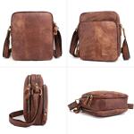 Schoudertas Heren Lederen Vintage Heren Messenger Bag met Schoudertas voor Werkreizen Dagelijks leven, lichtbruin, Retro