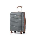 KONO Trolleys koffer met beautycase 100% PP koffer set, grijs/bruin