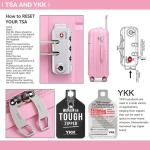 KONO Koffer Mittelgroß 4 Rollen Leicht Hartschalenkoffer Reisekoffer mit TSA Schloss und YKK Reißverlüsse, Polypropylen Rollkoffer Trolley für Business Reise Schule (Pink, L (6