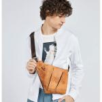 FANDARE Nieuwe borstzak, gesegmenteerde schoudertas voor heren, sling bag, leer, crossover rugzak, schoudertas, sporttas voor wandelen, avontuur, sport, reizen, waterdicht, crossbo