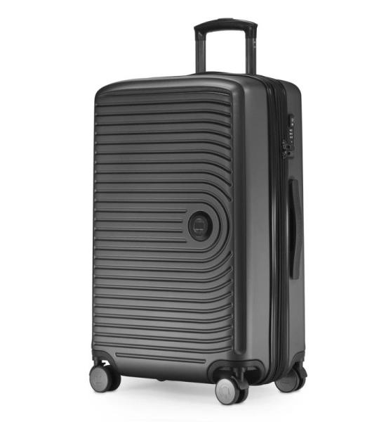 HAUPTSTADTKOFFER Midden grote harde koffer, TSA, 4 wielen, check-in bagage met 8 cm volumevergroting, 77 cm, 130 liter, grafiet, grafietgrijs, koffer