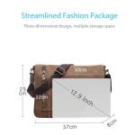 FANDARE Retro schoudertas canvas laptoprugzak voor 14 inch laptop koerierstas heren dames crossbody messenger bag reizen school universiteit werk multifunctionele schooltas