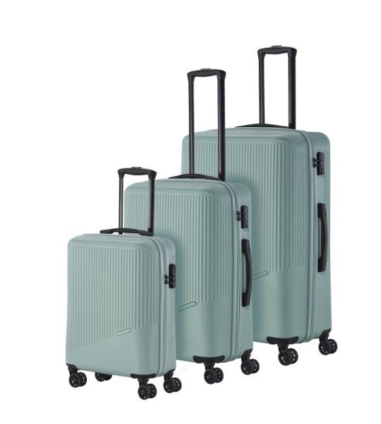 Travelite Koffer met 4 wielen, 3-delig, maten L/M/S, bagage serie Bali: ABS hardshell trolleys, munt, Trolley met harde schaal met 4 wielen