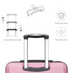 Kono Reiskoffer, trolley met harde schaal, handbagage, dubbele wielen, lichtgewicht, ABS-kunststof, met cijferslot, 55 cm, roze