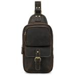 newsbirds Heren echt lederen borsttas schoudertas sport outdoor schoudertas wandelrugzakken, 9331 donkerbruin, Retro