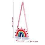 Regenboog Crossbody Tas Kinderen Portemonnee Crossbody Regenboog Tas Creatieve Handtas Regenboog Wolken Rits Sluiting Schoudertassen Geel Wit, rood, wit, 73x21cm