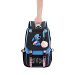 Stitch Premium rugzak voor middelbare scholieren, schoolrugzak, reistas voor jongens en meisjes, met netvak aan de zijkant en voorvak met ritssluiting, meerkleurig, 47 cm (hoogte),