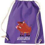 ShirtInStyle Kinder Turnbeutel, lustige Tiere Wildschwein, Wechselwäsche mit Wunschtext, Kinder, Tiere Zoo Kindertag Beutel