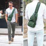 Sling Bag met USB-Oplading, Borsttas met Verstelbare Riem, Multi-Pocket Crossbody Borst Tas, Wandelen Casual Outdoor Borstzak voor Heren-Groene Camouflage