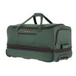 travelite 2-wiel trolley reistas mt. L met expansievouw, bagage serie Basics: zachte bagage reistas met wielen met extra volume, 096276, groen/oranje, reistas met wieltjes