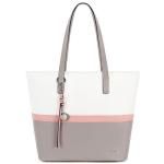dames handtas meerkleurig gestreept schoudertas Shopper (grijs)