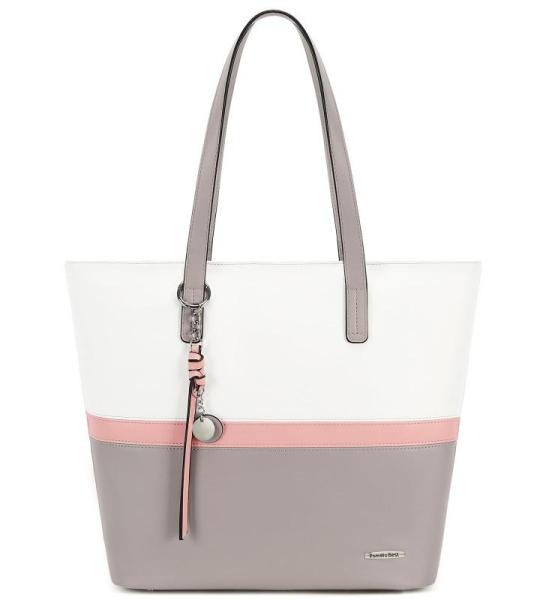 dames handtas meerkleurig gestreept schoudertas Shopper (grijs)
