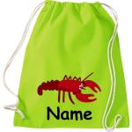 ShirtInStyle Turnbeutel, Tiere Hummer mit Wunschnamen, Kinder, Stoffbeutel, Kinderrucksack, Jute, Gymsack,