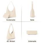 GSenhui Gevlochten tas, shopper, PU buideltas, schoudertas, geweven handtas, boodschappentas, draagtas voor school, dagelijks gebruik, zwart