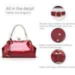 Handtassen voor dames, clutch voor dames, lakleer, modieuze avondtassen, schoudertas, feesttas, Rode wijn, L, Elegant