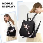 Rugzak Vrouwen Meisjes Nylon Kleine Handtas Casual Lichtgewicht Sterke Multifunctionele Rugzak voor School Kantoor Reizen Wandelen Camping, Zwart-125