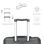 Kono Reiskoffer, trolley met harde schaal, handbagage, dubbele wielen, lichtgewicht, ABS-kunststof, met cijferslot, 55 cm, grijs