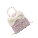 COLLBATH Met schattige kleine schouder meisjes munt elegante dames kinderen strikje meisje voor strik kind kunstmatige schattige parel lieflijke mode portemonnee handtas tas
