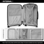 KONO Klein Koffer 55x40x20 Handgepäck Leicht Kabinentrolley Handgepäckkoffer Hartschale Reisekoffer mit 4 Rollen und TSA Schloss, Polypropylen Suitcase Rollkoffer (Schwarz, Koffe