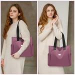 grote schoudertas voor dames, voor dames van lichtgewicht nylon, waterdichte Oxford-stof, damesshopper met meerdere zakken, geschikt voor winkelen, reizen, werk, kantoor (roze)