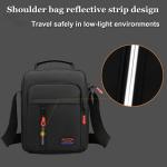 Schoudertas schoudertas messenger bag heren tas om te hangen klein heren canvas mobiele telefoon tas mannen voor werk school reizen, zwart2